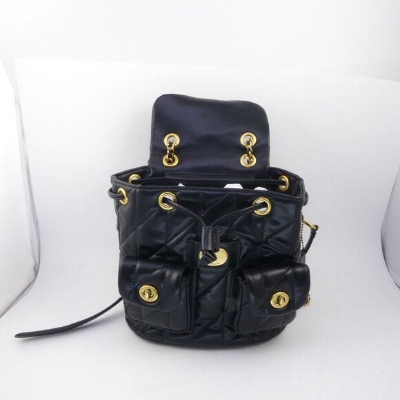 COACH Tabby Quilted Leather Backpack Black - Picture 3 of 15